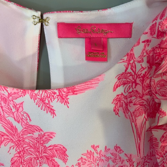 2-pieces Lilly Pulitzer Pink and White Ruffle Blouse(szL) and Tennis Skort(sz12) - Picture 3 of 12